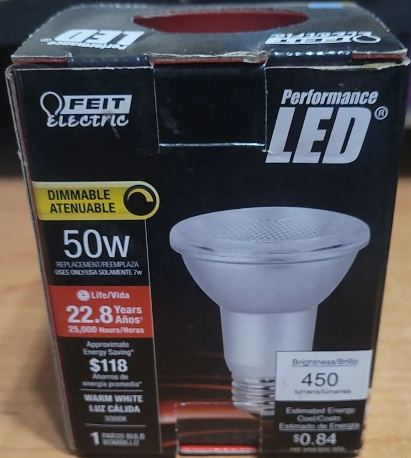 Feit Electric PAR20/830/LEDG11 Dimmable Bulb 50W/7W 450 Lumens (8A) - Image 3 of 4