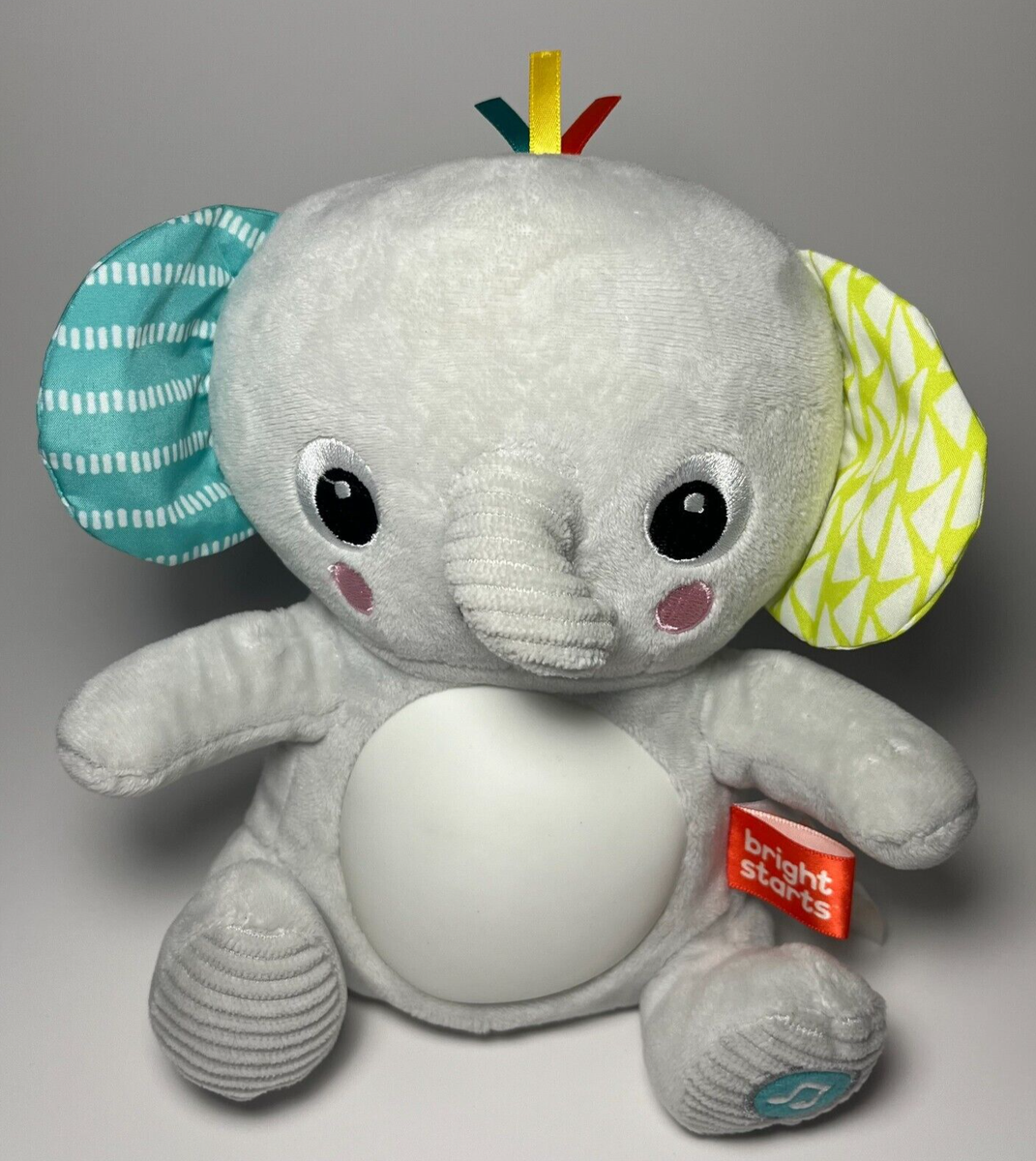 Bright Starts Hug A Bye Baby Elephant Musical Light Up Plush