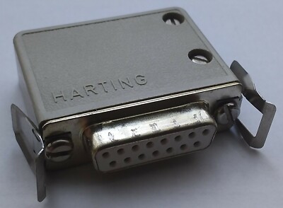 Harting Sub-D 15-pin plug grey screwable incl. lock, strain relief 