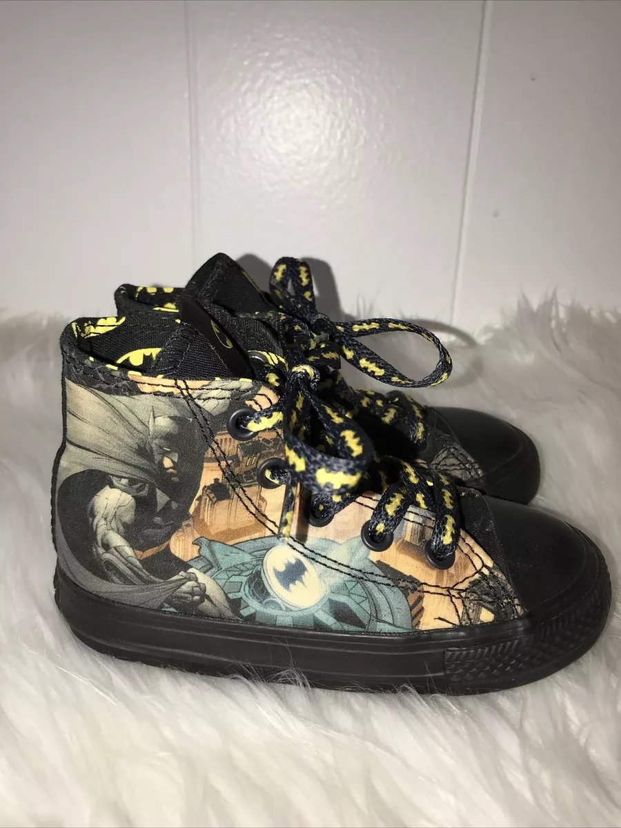Converse High Top toddler youth SZ 7 boys girls batman sneakers