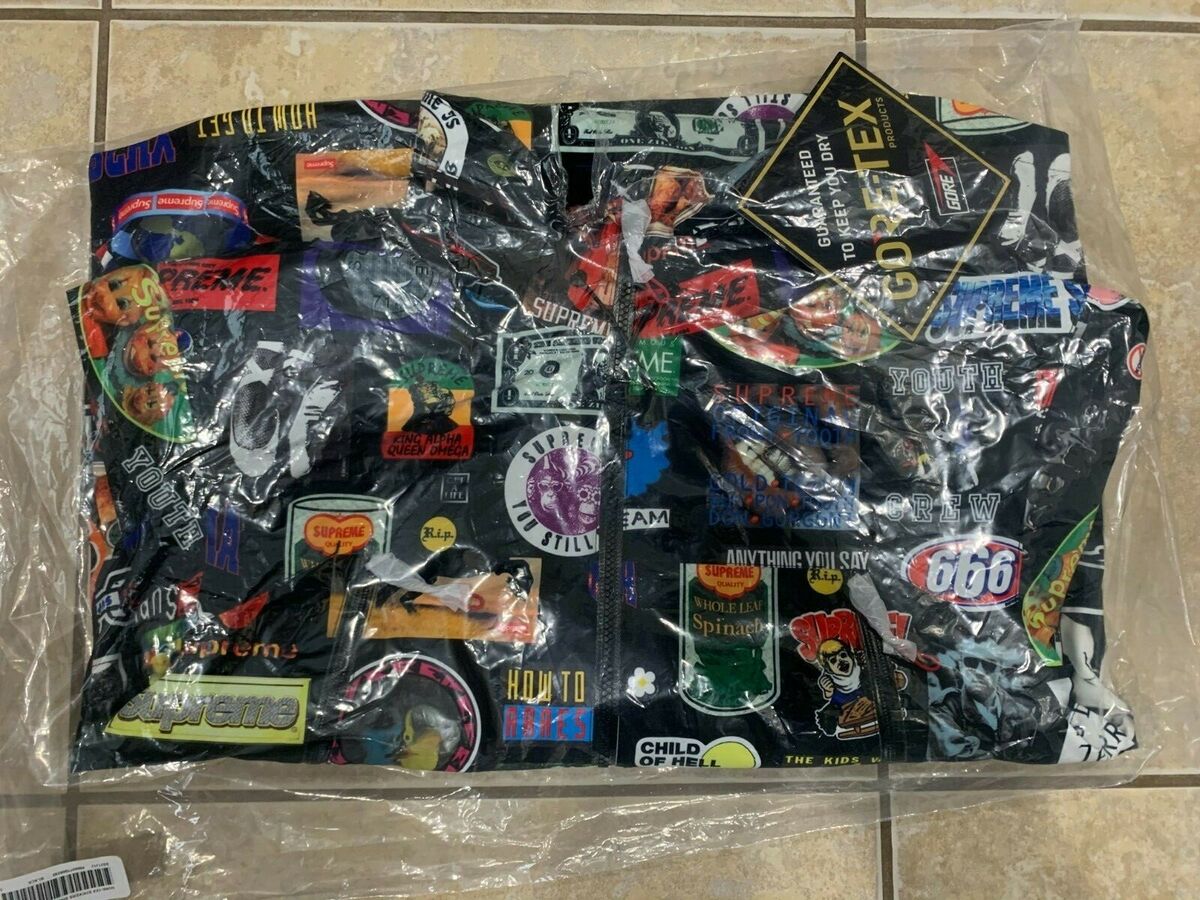 NWT Men's Supreme GORE-TEX Stickers Shell Jacket (SS21 NWT Men's Supreme GORE-TEX Stickers Shell Jacket (SS21