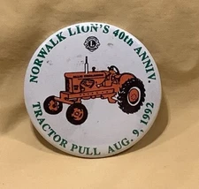 Vintage 1992 Norwalk, Wisconsin Lion's Club 40th Tractor Pull Pinback