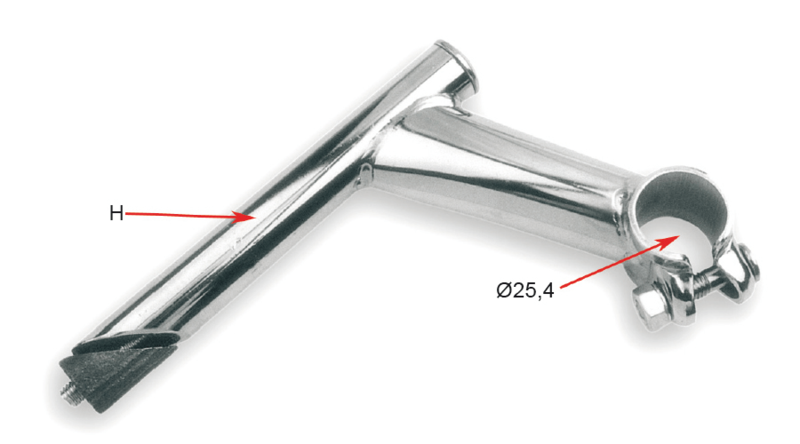 Handlebar stem V BIKE mountain bike / city 45º l.100mm black