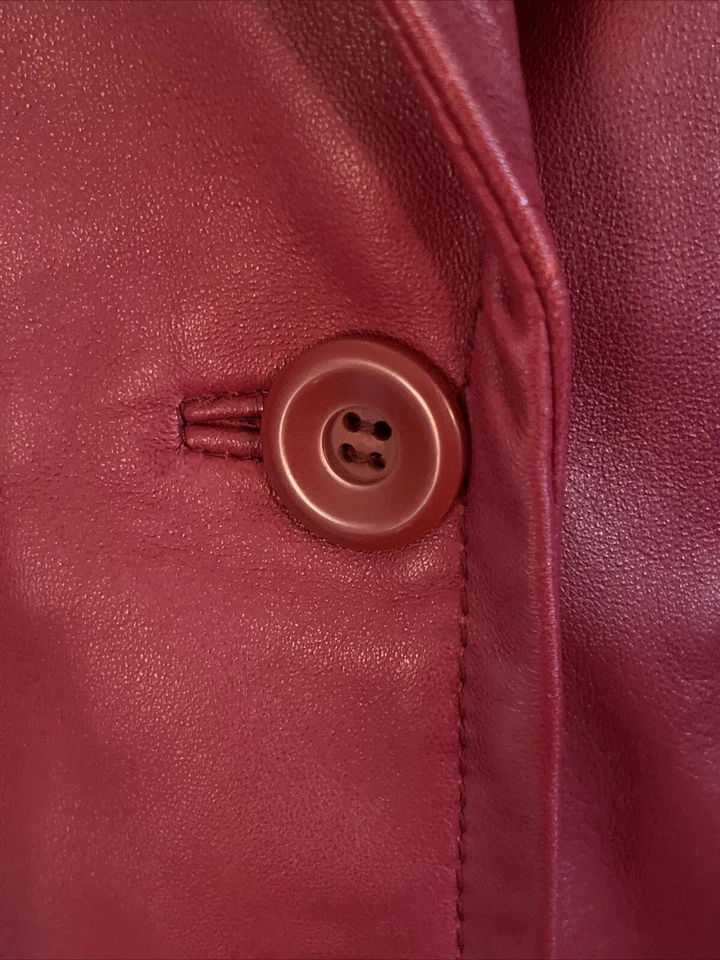 Vintage Worthington Genuine Lambskin Leather Jacket Red, Blazer XL Buttons - Image 3 of 4