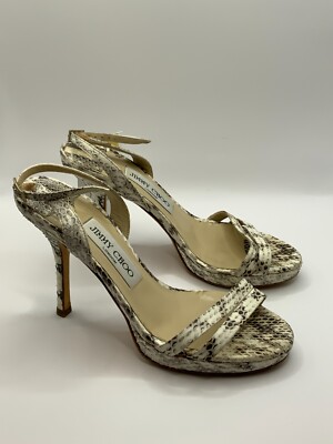 Jimmy Choo Snakeskin Heels JIMMY CHOO Grey White Grey Snakeskin
