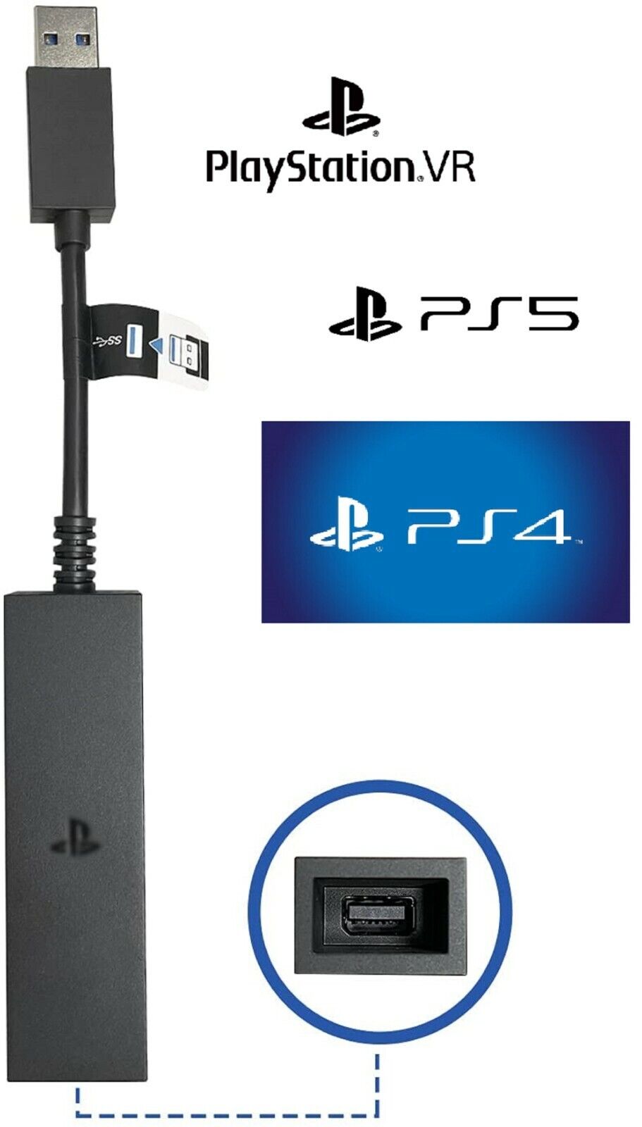 Sony PlayStation 4 5 VR v2 Headset PSVR with PS5 Camera adaptor PS4 adapter  New