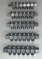 5pcs Curtis 6 Position Terminal Barrier Blocks GFTX Turret Style 7/16" .438" NOS