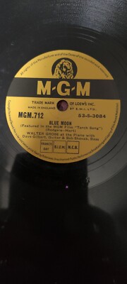 Rare Walter gross, Blue Moon - Tenderly. 10'' 78' rpm Vg+
