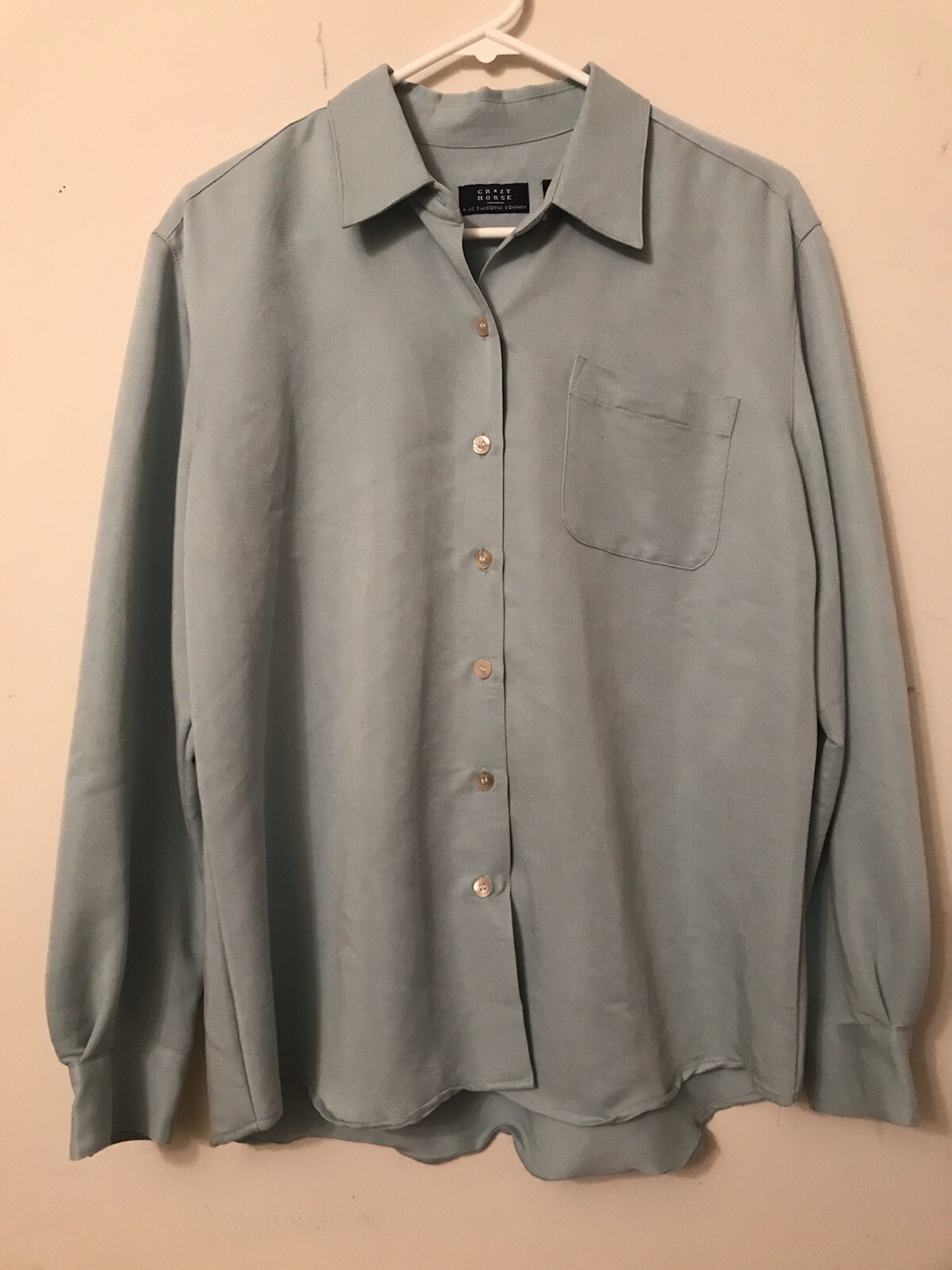 Crazy Horse Button Down Shirt Beautiful Green Blue Co… Gem