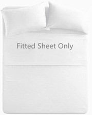 Queen Size Premium Cotton Fitted Sheet Only - 300 Thread Count Pure Natural Cott