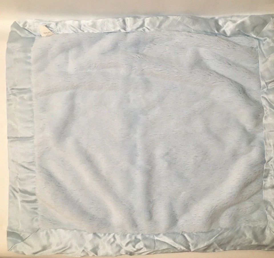 Manta infantil bebé de piel sintética lisa Little Giraffe Luxe azul cielo mini 14" x 14" Foto 2 de 4