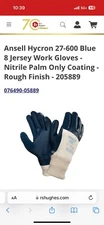 Ansell Edmont Hycron 27-600 Coated Safety Cuff Gloves, Size 8, 12 pairs, NEW