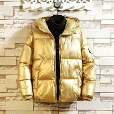 Giacca Puffer Con Cappuccio Da Uomo E Donna Parka Trapuntata Invernale Lucida