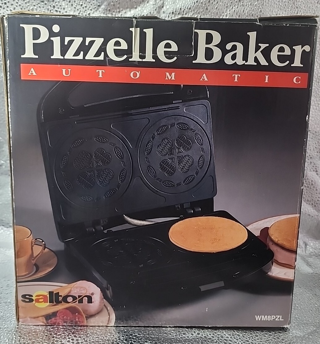 SALTON Baker Pizzelle Cookie IRON Master Maker WM8PZL Electric Black