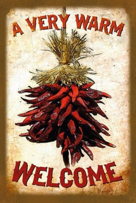 Holzschild 18x12 a very warm welcome Chili Wand Deko Bar Kneipe Sammler Geschenk