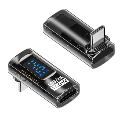 2 Pack USB C Adapter with Digital Display 90 Degree Right Angle 140W ...