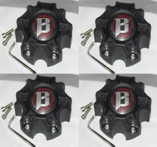 4 Pack  Ballistic WX04-135/139.7-6H LG0805-10 Black Wheel Center Cap 6 Lug WX04