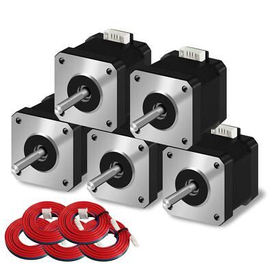 5pcs Nema 17 Stepper Motor 42x40mm 1.5A-3.8V 2-Phase 4 Wires CNC DIY 3D Printer