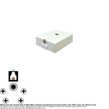 Network Wiring Surface Mount Box Biscuit Jack RJ11 6P4C 4 Pin 1 Port 74106B