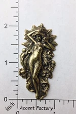 15203          Brass Oxidized Victorian Woman  Jewelry Finding