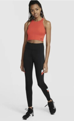 NWT $70 Nike One Mid Rise Color Block 7/8 Tights (DA0916-010