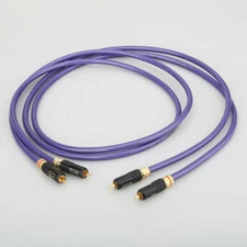 Pair Silver Plated Copper Interconnects Audio Cable with Gold Plated RCA Plugs
