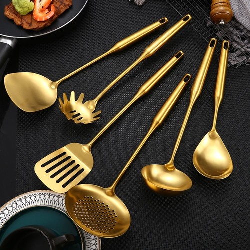 High Quality Kitchen Utensil Utensils Stainless Steel Gold Spoon Kitchen Utensil - Picture 3 of 24