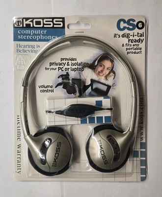 KOSS Computer Stereophones Headphones Model CS-6 With Line In Volume Control