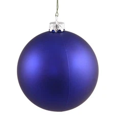 Vickerman N590822DMV Cobalt Matte UV Drilled Ball Ornament  3 in. - 12 per Bag