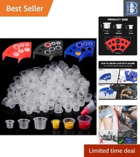 Tattoo Ink Caps Set: 303Pcs with 300 Tattoo Cups Innovative Holder Design