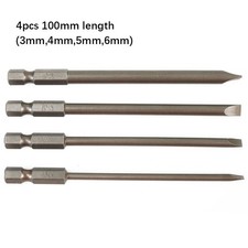 4100mm Slotted Tip Screwdriver Bits 3-6mm Magnetic Flat Head 1 4 Hex Shank