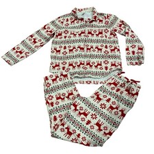 Hanna Andersson Dear Deer Pajama Set Medium Flannel Cotton Xmas