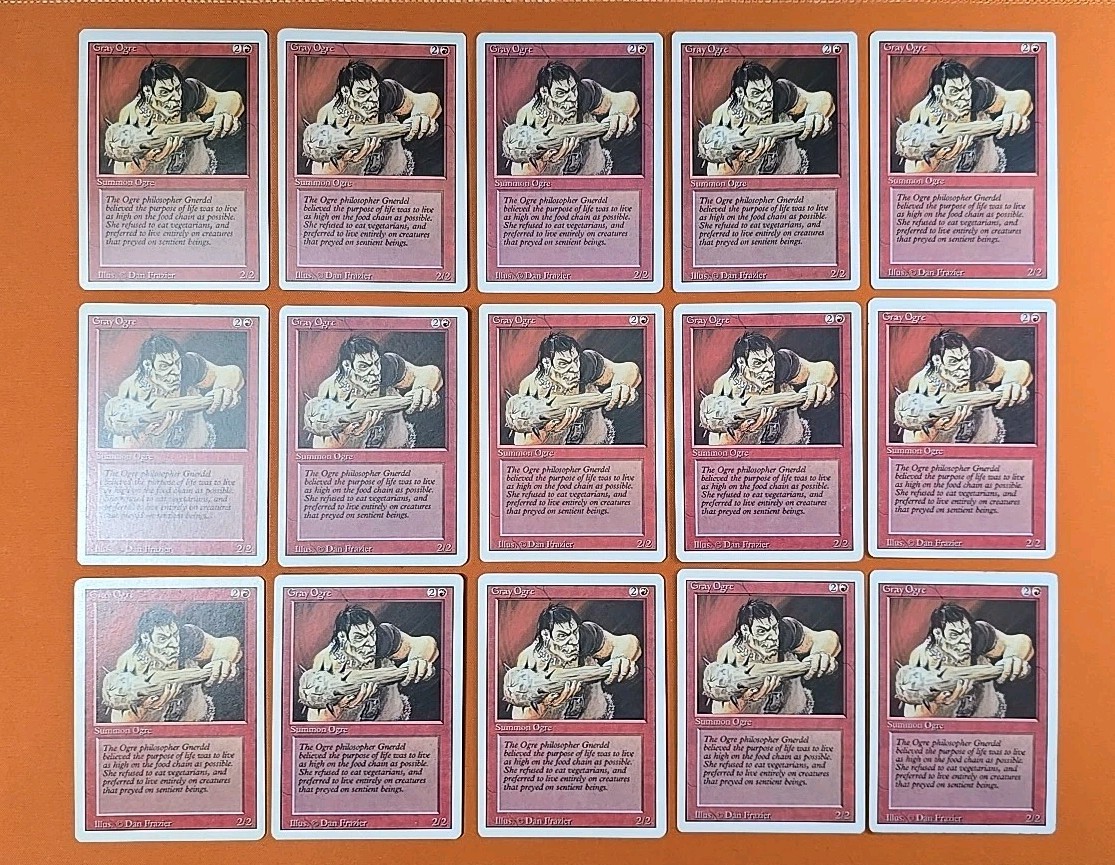 (15 CARD LOT) 1994 MAGIC THE GATHERING GRAY OGRE REVISED 3RD EDITION PLAYED