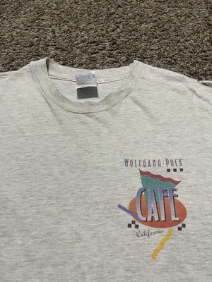 Vintage 90 s Single Stitch Wolfgang Puck Cafe California Gray T Shirt Sz XL Vtg