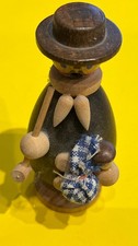 Alte Holz Figur Erzgebirge kleiner Pilzsammler 8cm Natur Sammlerstück Weihnacht