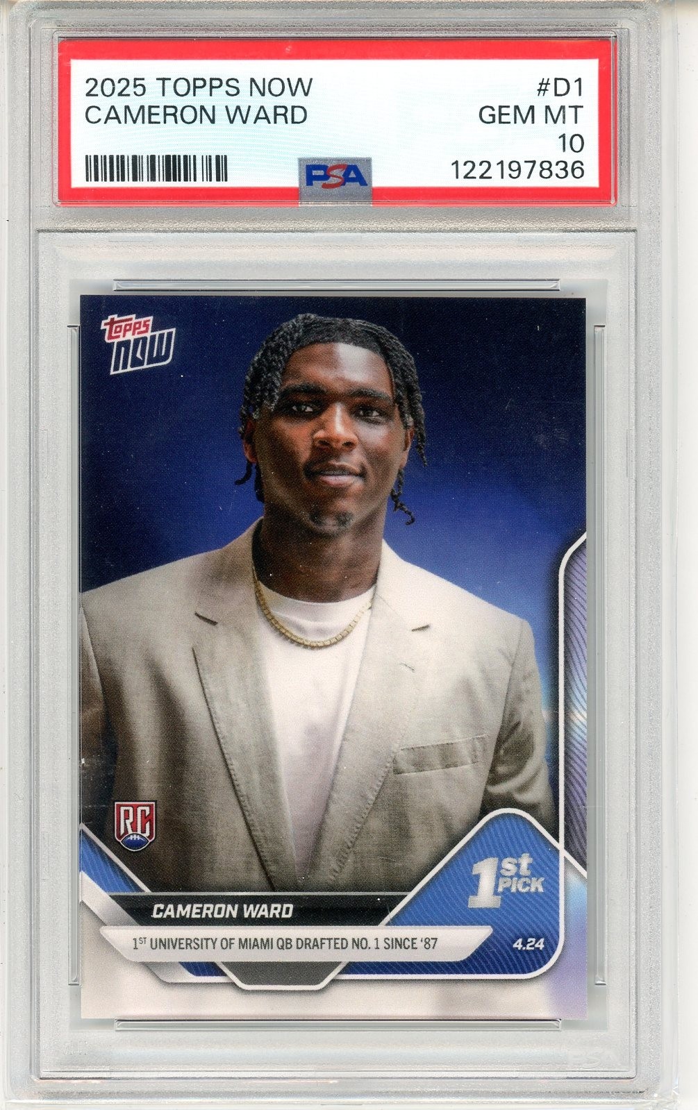 Cam Ward Topps Now #D1 Base