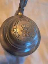 Vtg HB Hofbräuhaus München Germany Lidded Beer Stein Pewter Lid Stoneware Mug