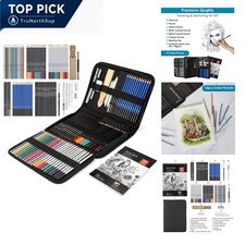 75-Piece Drawing Pencils Set Art Supplies Color Sketch Charcoal Water Colored...