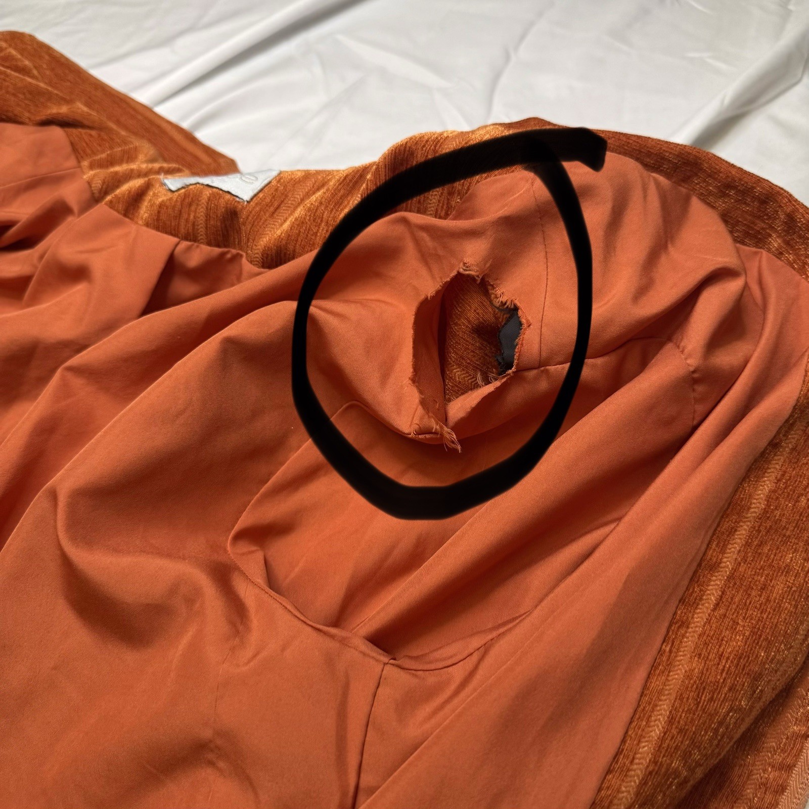 Lana Lee Vintage Womens Burnt Orange Textured Zip Up Jacket Corduroy image 10