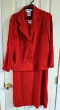 Another Thyme Red Dress & Red Jacket Dress Women Sz 12 