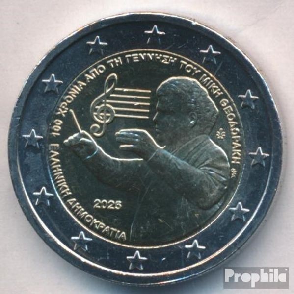 Coins Grèce 2025 Stgl./unzirkuliert édition: 2025 2 euro Mikis Theodorakis