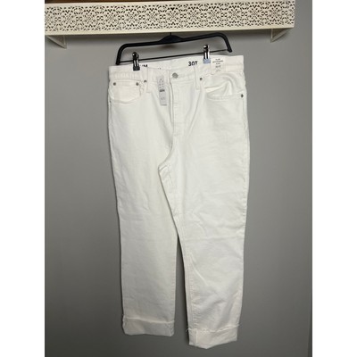 J Crew Reimagined White Slim Boyfriend Jean with Raw Edge 30T