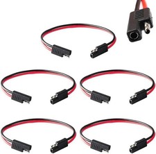 5Pcs 12" 12Gauge 12V 2 Pin Quick Disconnect Wire Harness SAE Connector Cable