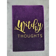 Witchy Thoughts Purple Velvet Journal Diary Writing Spell Book Wiccan Gothic