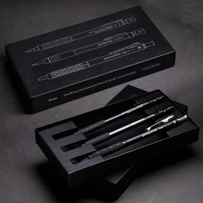 Pentel GraphGear/Graph Black Edition, Mechanical Drafting Pencils, Pentel 60th A