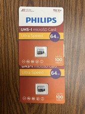 New PHILIPS UHS-I MicroSD Card Ultra Speed 64GB FM32TF064B/93 Camera Memory
