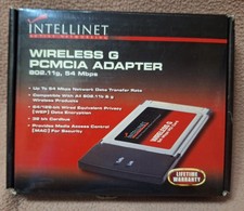 Intellinet WIRELESS G PCMCIA Wireless LAN PC Adapter Card 802.11g, 54Mbps NOS
