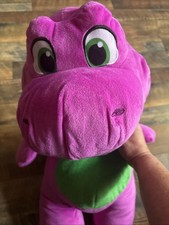 Large 24" Barney  s World Barney Purple Dinosaur Plush Toy 2ft Fisher-Price 2024