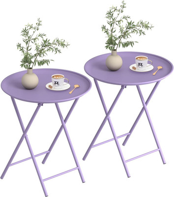 Purple Folding TV Tray Table Set - Modern Metal Side Tables for Any Space