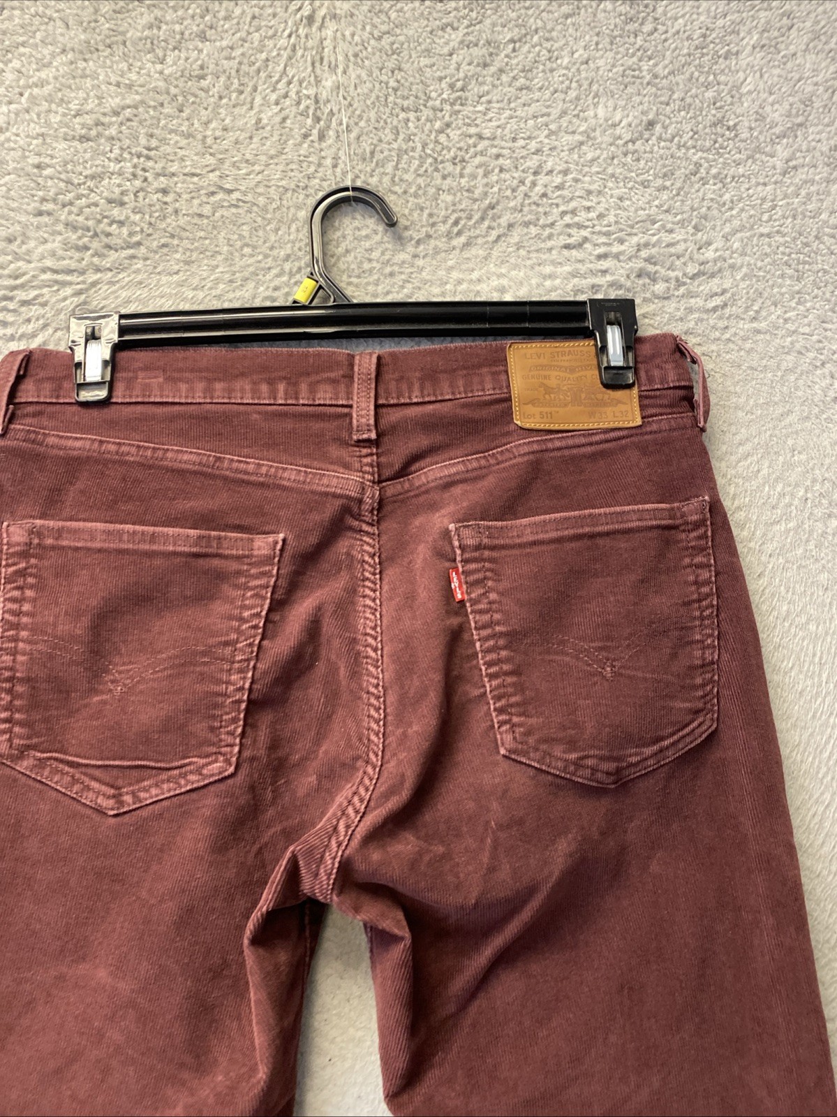 LEVI’s Big E CORDUROY PANTS 511 Men’s Size 33x32 Light Maroon Straight /0736 image 4